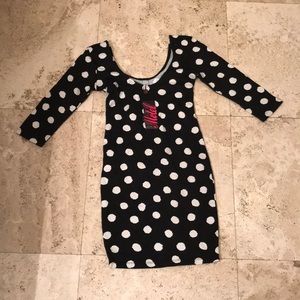 Pocka dot button down dress